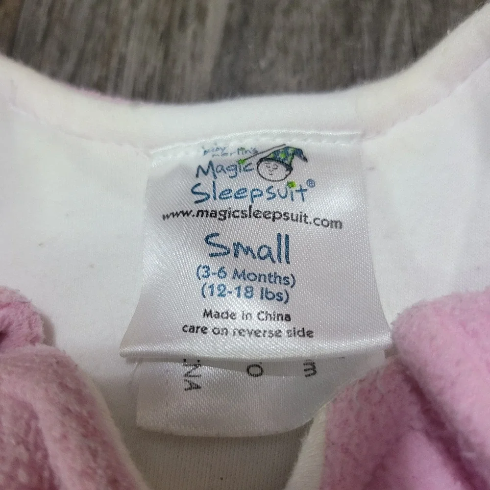 Baby Merlin Magic Sleepsuit Baby Small 3-6 Months Pink Good Padded Swaddle Baby